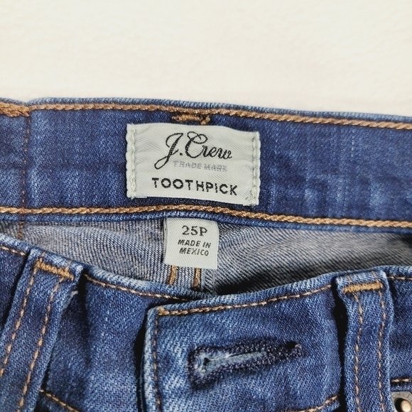 J. CREW TOOTHPICK SKINNY MID RISE JEANS WOMENS Size: 25P - Picture 3 of 9